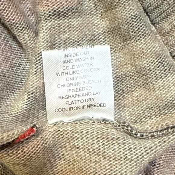 Shana Sweater Medium Abstract Face Print Art Pullover Drop Shoulder Taupe Multi - Picture 8 of 13